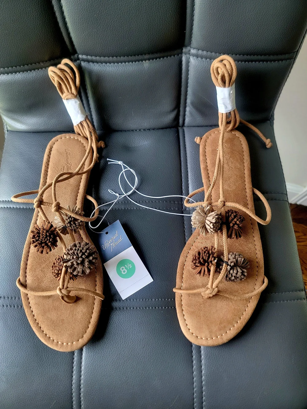 Women's Dawn Sandals  Memory Foam  - Universal Thread Taupe Sz 6.5 & 8.5 ($38)